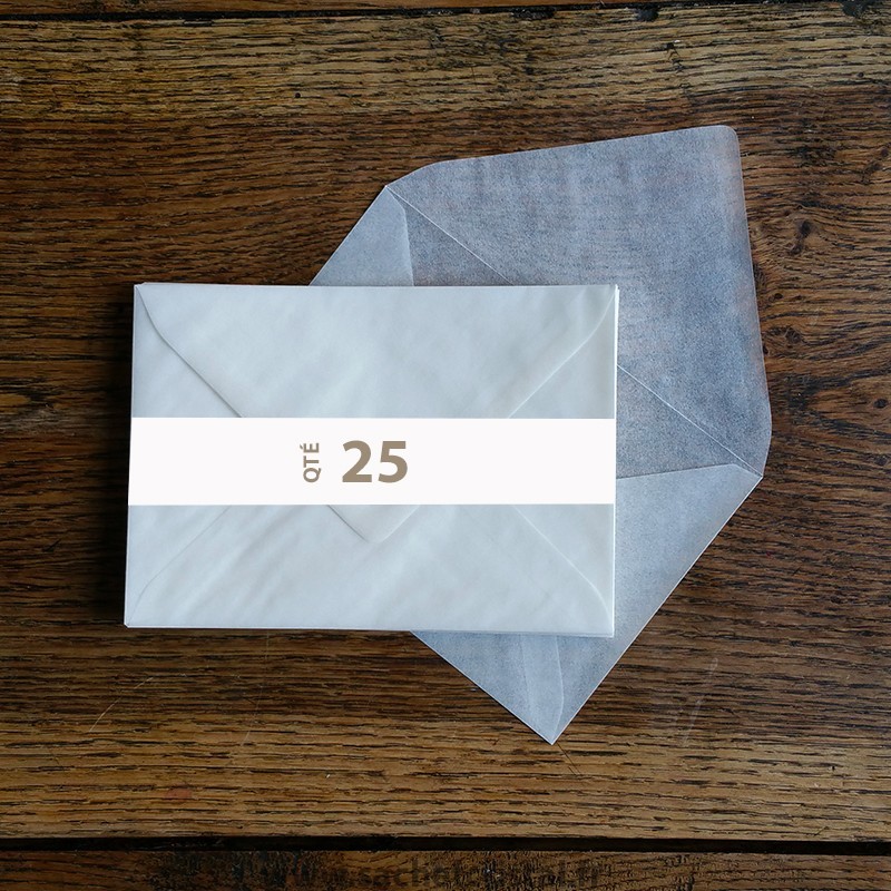 Cartes doubles et enveloppes - Blanc cassé nacré - 10,5 x 15 cm - 8 pcs -  Enveloppe 114 x 162 - Creavea